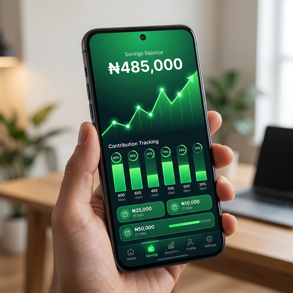 Accawo savings dashboard on smartphone
